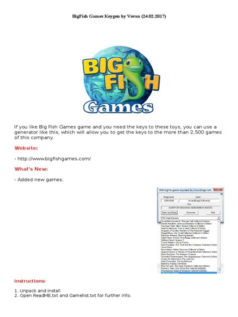 bigfish games keygen by vovan.